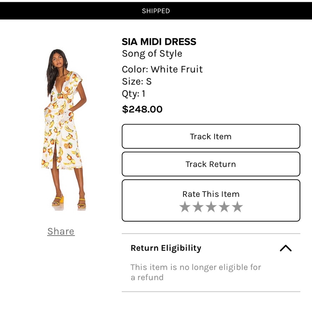 Song of Style White Midi Dress with Orange Print
